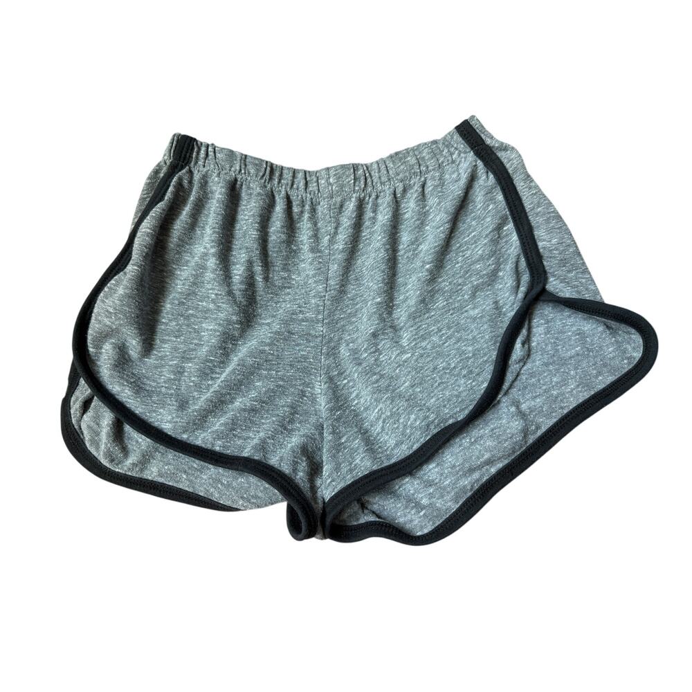 John Galt Heather Grey and Black Dolphin Hem Track Shorts OS